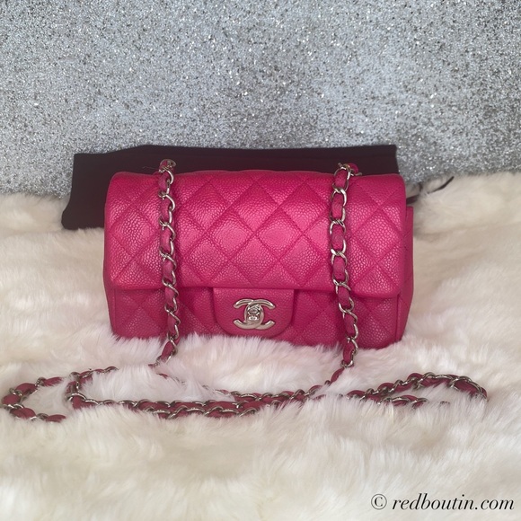 CHANEL Handbags - Chanel mini Flap bag  Matte Caviar Fuchsia